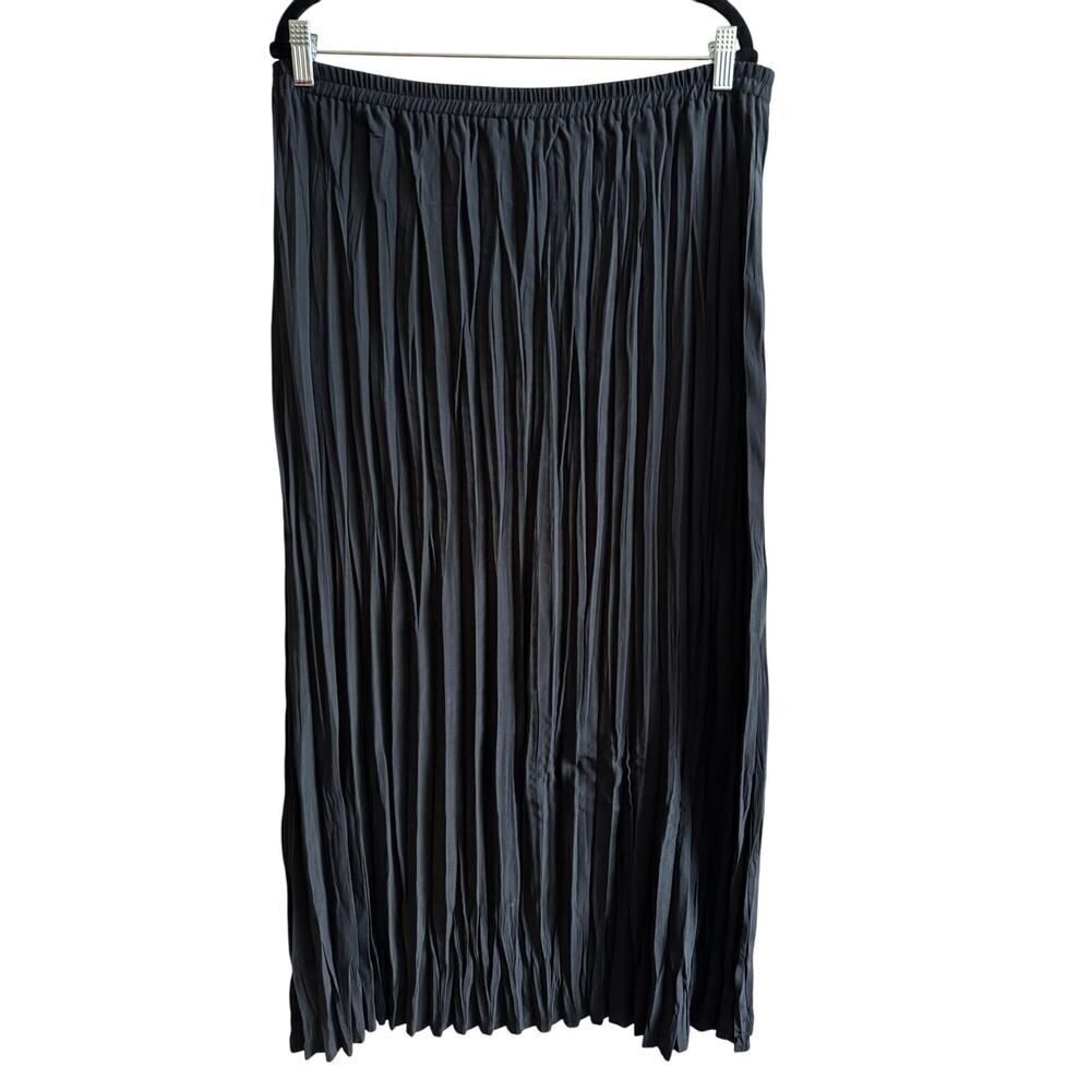 Babette San Francisco Women's Sz Large Black‎ Accordion Pleated Skirt GUC